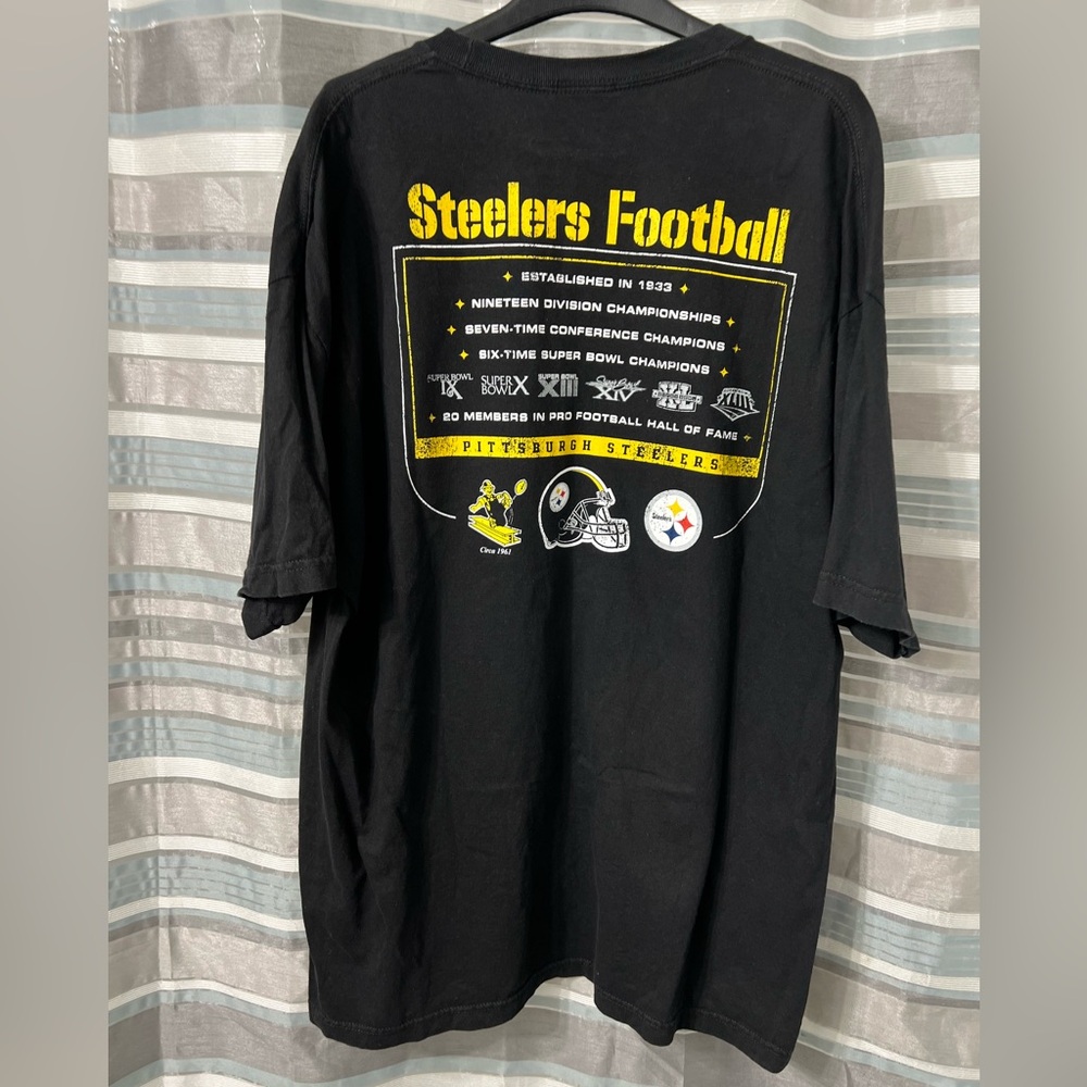 Pittsburgh Steelers Football Reebok 6 Time Super Bowl Champions T-Shirt - Picture 2 of 7